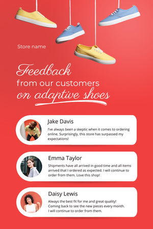 Plantilla de diseño de Customers Feedback on Adaptive Shoes Pinterest 