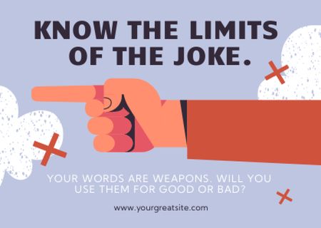 Ontwerpsjabloon van Card van Awareness about Words are Weapons
