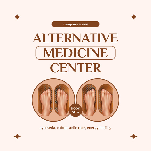 Alternative Medicine Center With Sadhu Boards Practices Instagram Design Template