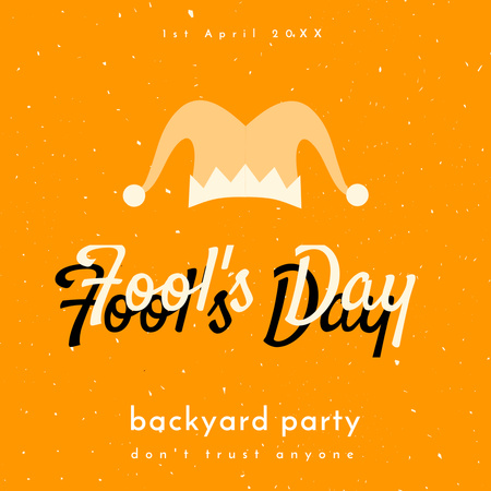 April Fool's Day Party Advertising with Jester Hat Instagram Design Template