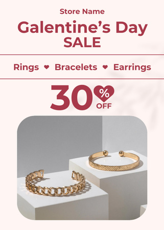 Sale of Jewelry on Galentine's Day Flayer Design Template