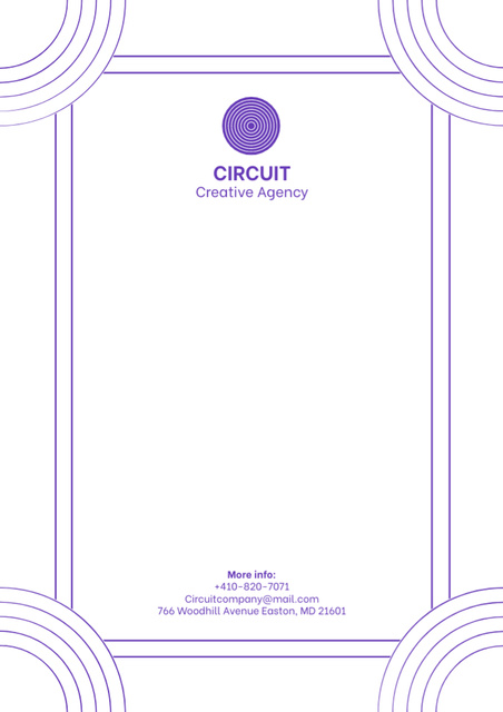 Template di design Empty Blank with Purple Circle Letterhead