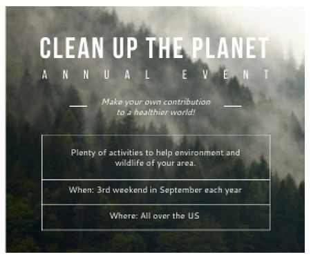 Clean up the Planet Annual event Medium Rectangle Πρότυπο σχεδίασης