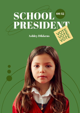 School President Candidate Announcement Poster A3 Design Template