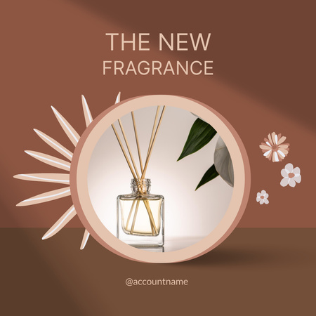 New Fragrance Announcement with Plant Leaves Instagram Design Template