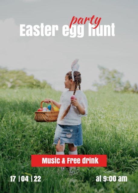 Easter Holiday Egg Hunt Invitation Design Template