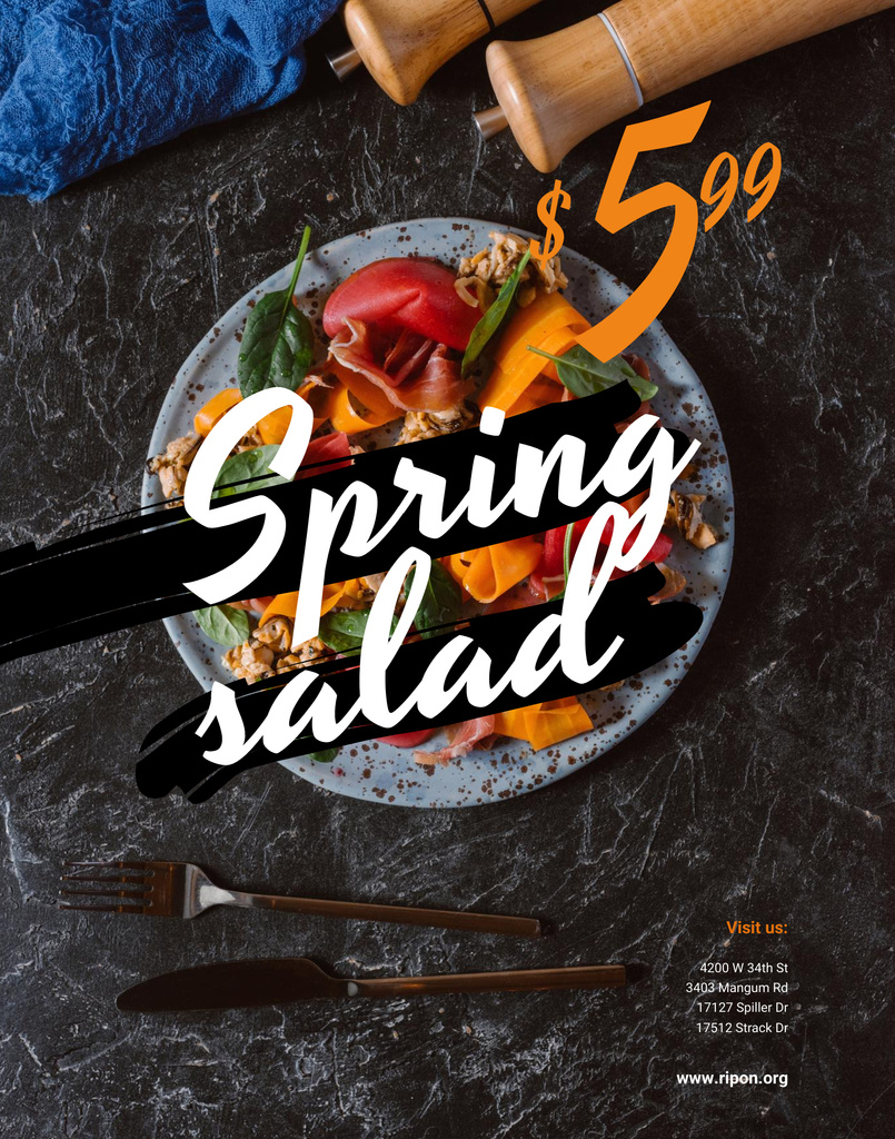 Spring Salad Promo Poster 22x28in – шаблон для дизайна
