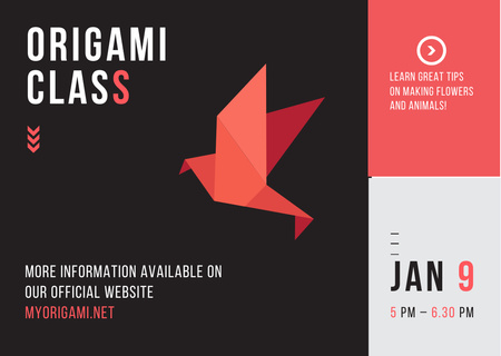 Plantilla de diseño de Origami class Invitation Card 