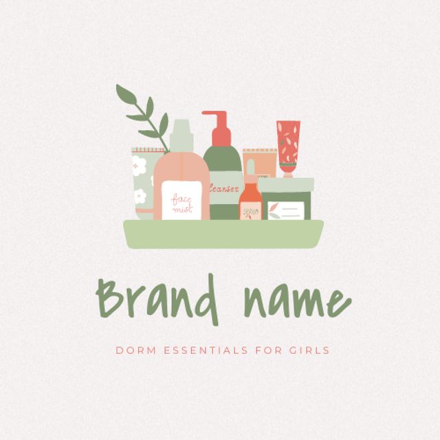 Cosmetics Sale Announcement with Colorful Bottles Animated Logo Design Template