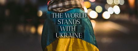 World Stands with Ukraine Facebook cover Design Template