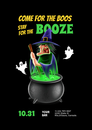 Witchcraft on Halloween  Flyer A4 Design Template