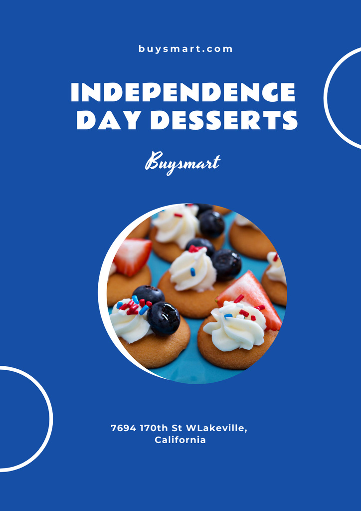 USA Independence Day Desserts Offer Poster Design Template