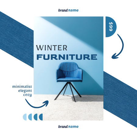 Home Furniture Winter Sale Announcement Instagram Design Template