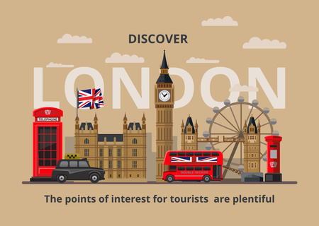 Tour to London Card – шаблон для дизайна