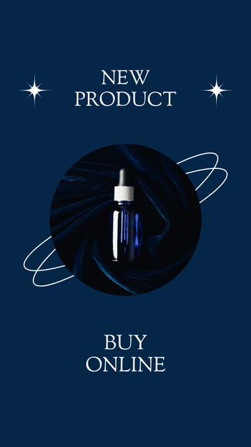 New Skin Care Product in Blue Instagram Story Design Template