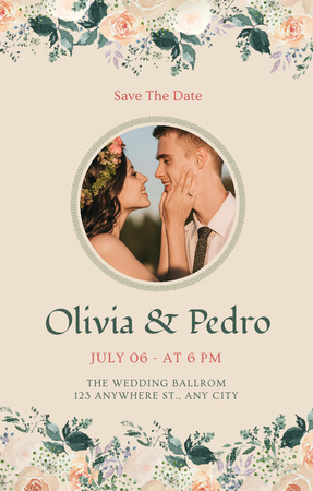 Platilla de diseño Wedding Ceremony Announcement with Photo Invitation 4.6x7.2in