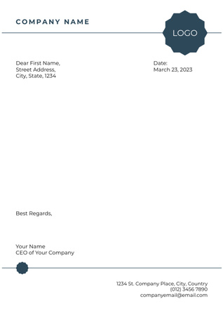 Simple Business Letterhead with Logo Letterhead Πρότυπο σχεδίασης