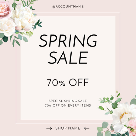 Ontwerpsjabloon van Instagram AD van lente verkoop aankondiging