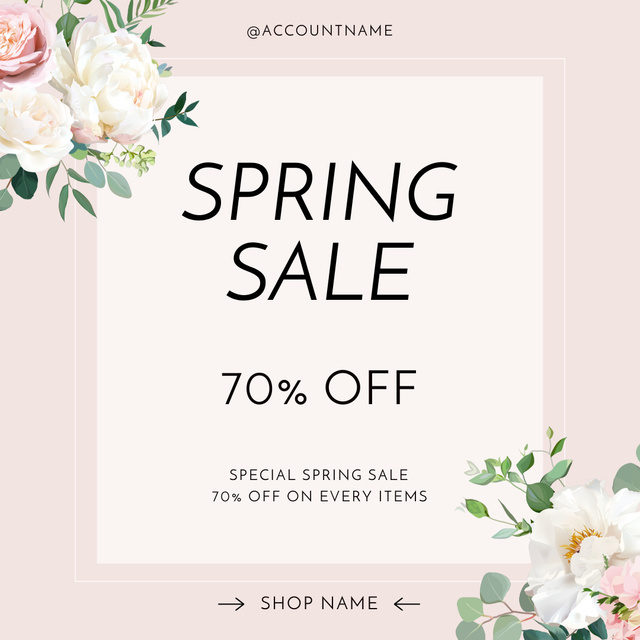 Ontwerpsjabloon van Instagram AD van Spring Sale Announcement