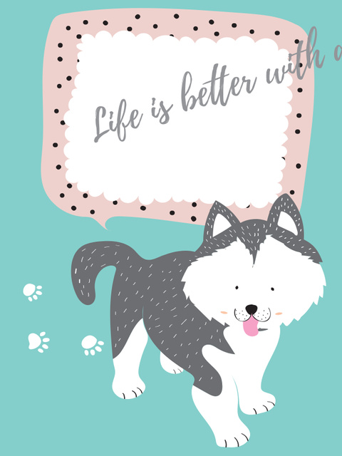 Pet Adoption with Cute Dog Poster US Modelo de Design