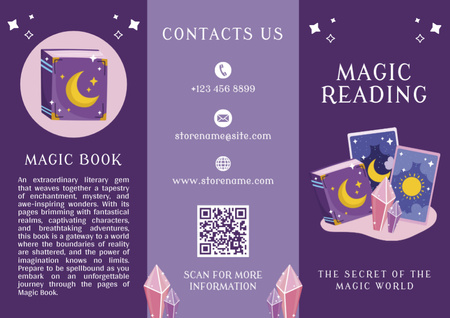 Plantilla de diseño de Libros de Magia y Entretenimientos Brochure 