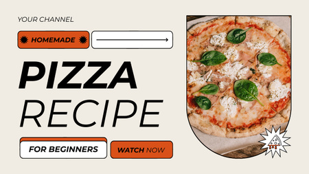 Plantilla de diseño de Oferta de receta de pizza de albahaca Youtube Thumbnail 