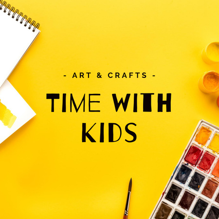 Ehdotus lasten kanssa maalaamiseen Instagram Design Template