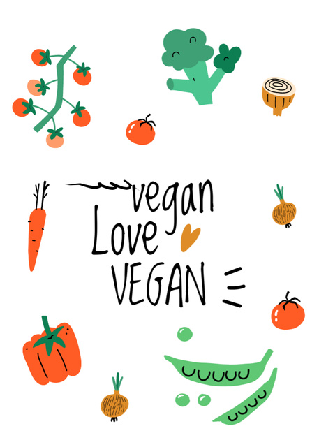 Modèle de visuel Green Veg Eating - Postcard 5x7in Vertical