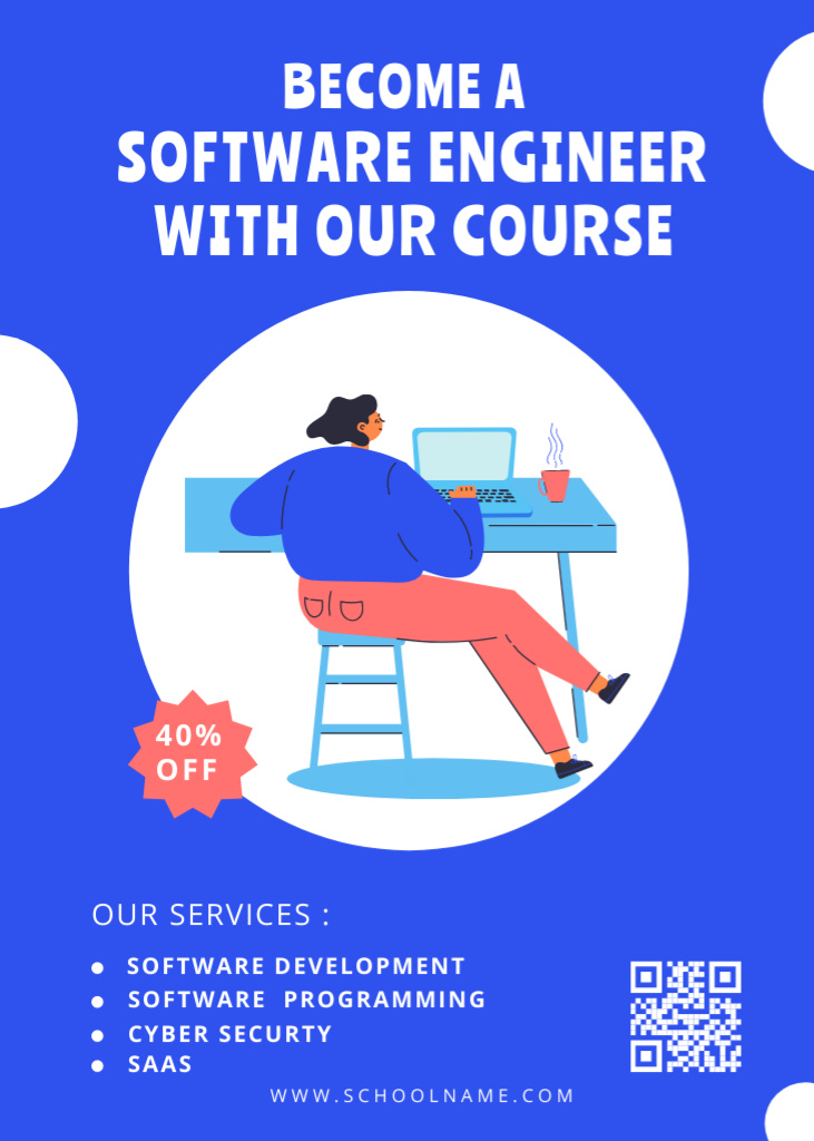 Software Engineering Course Ad Flayer Design Template