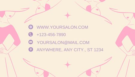 Anúncio de salão de beleza com serviços especializados em coloração de cabelo Business Card US Modelo de Design