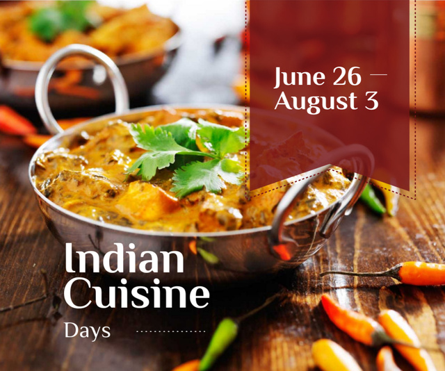 Ontwerpsjabloon van Medium Rectangle van Invitation to Indian Cuisine Days