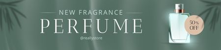 Perfume Ad with Green Leaves Ebay Store Billboard Tasarım Şablonu