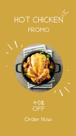 Hot Chicken Dish Promotion in Yellow Instagram Story Design Template