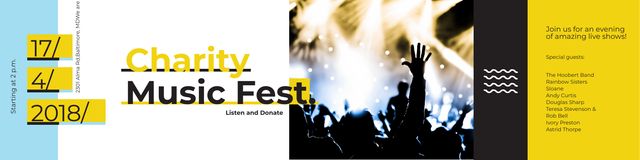 Charity Music Fest Announcement Twitter Πρότυπο σχεδίασης
