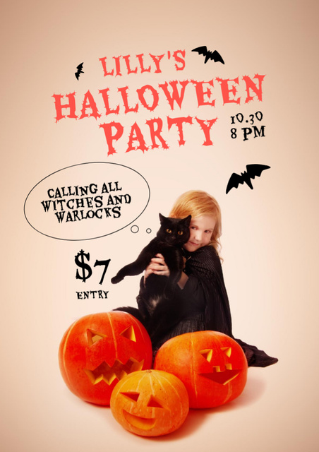 Adventurous Halloween Party for Children Flyer A4 tervezősablon