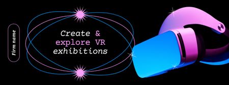 Virtual Exhibition Announcement Facebook Video cover Design Template