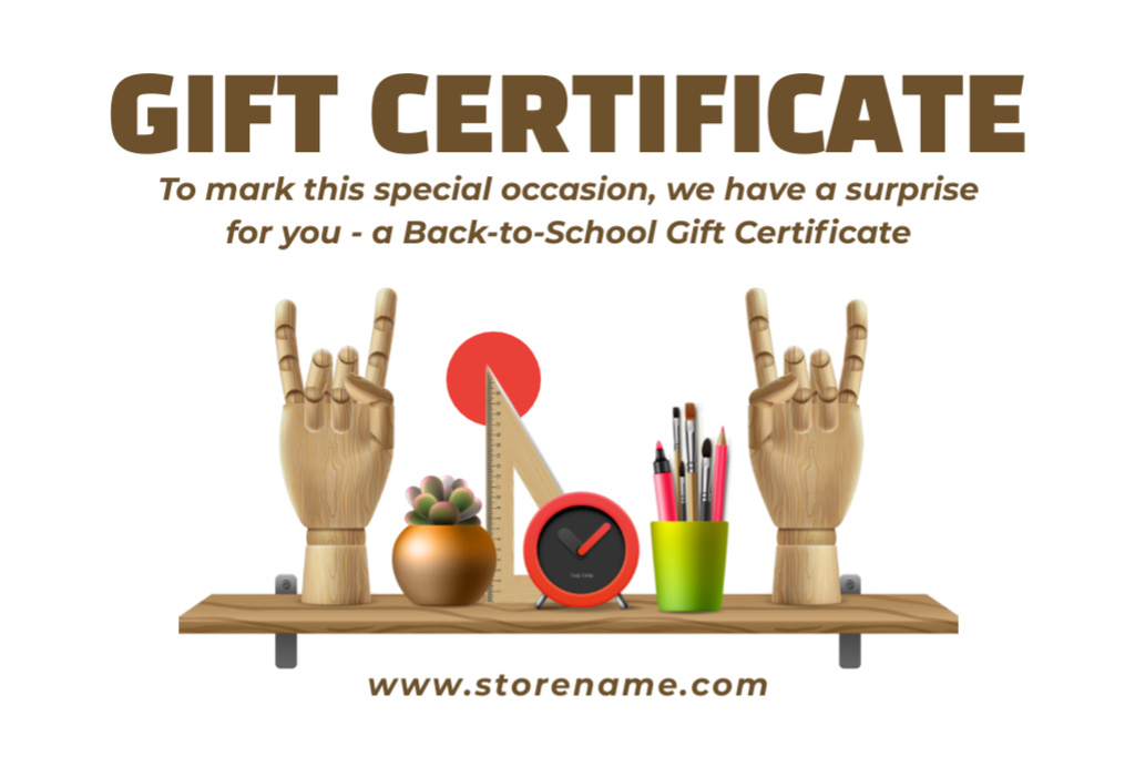 Plantilla de diseño de Back to School Gift Voucher Offer Gift Certificate 