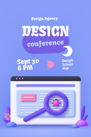 Design Conference Event Announcement Flyer 4x6in Modelo de Design