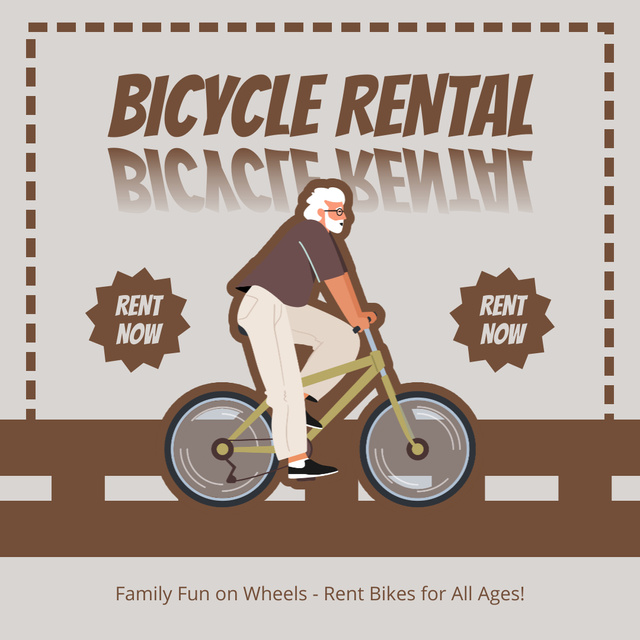 Designvorlage Rental Bikes for Any Age für Instagram AD