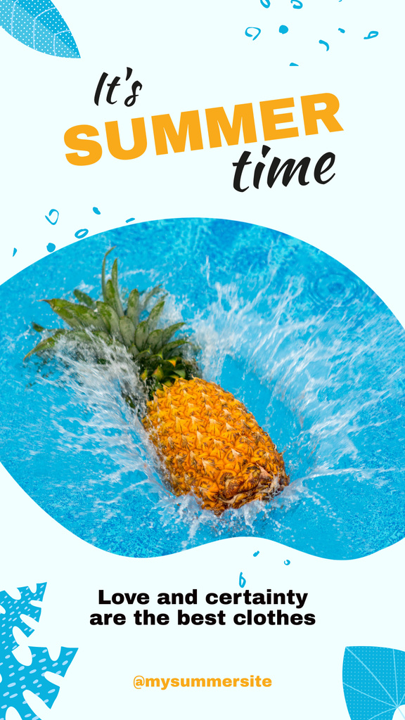 It`s Summer Time with Pineapple Instagram Story Design Template