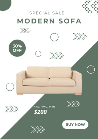 Furniture Sale with Modern Sofa Poster Tasarım Şablonu