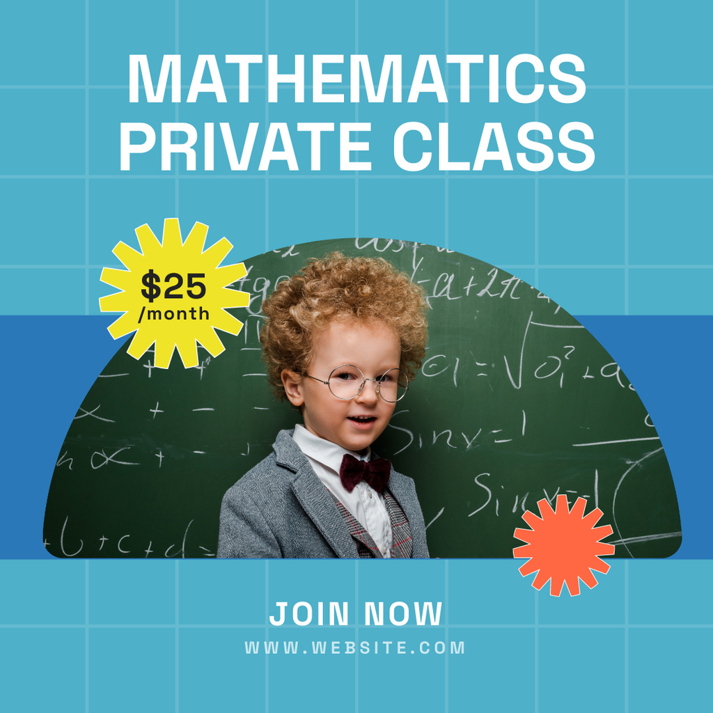 Mathematics Private Lessons Instagram Modelo de Design