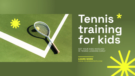 Ontwerpsjabloon van Full HD video van tennistraining voor kinderen