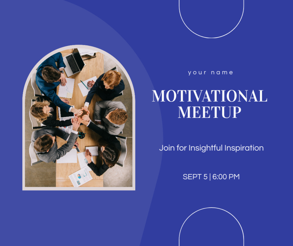 Szablon projektu Motivational meet up blue Facebook