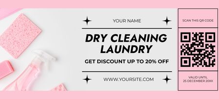 Services of Laundry and Dry Cleaning Coupon 3.75x8.25in Design Template