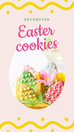 Easter eggs cookies Instagram Story Design Template