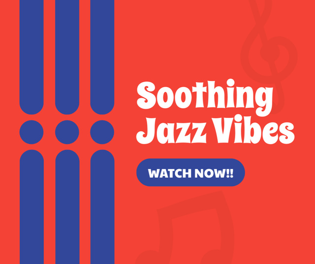 Announcement of Jazz Music Concert on Red Facebook Design Template