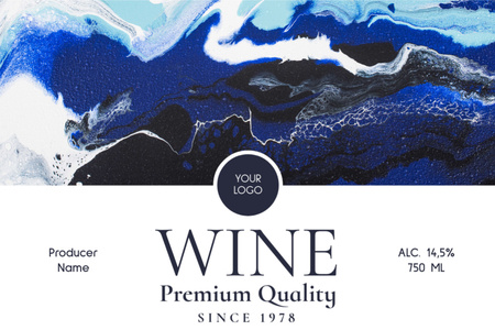 Prémium minőségű bor Label tervezősablon