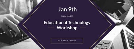 Ontwerpsjabloon van Facebook cover van workshop onderwijstechnologie