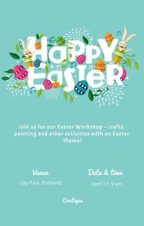 Easter Holiday Celebration Announcement Invitation 4.6x7.2in – шаблон для дизайну